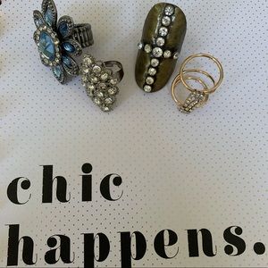 4 adjustable cocktail rings